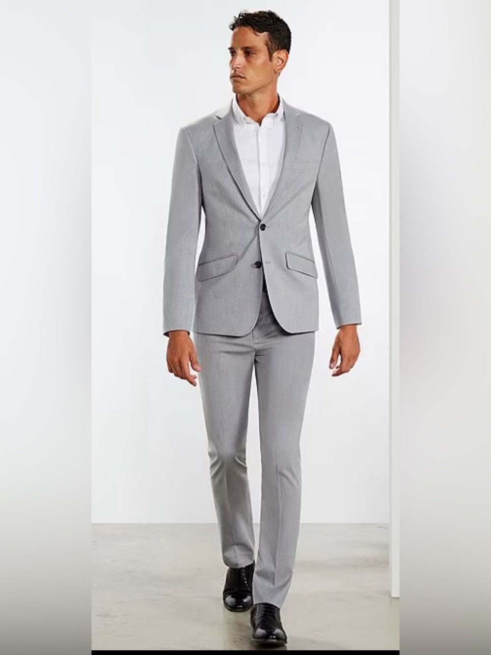 Murano Slim Fit Light Gray Two-Button Suit Jacket S & Evan fit 30 x 30 pants